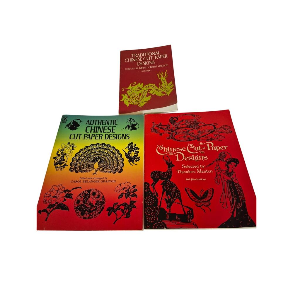 Chinese Cut Paper Designs three separate books All Vintage Crafty Handmade